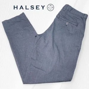 Pantalones chinos Halsey, LLC 1944 para hombre mezcla Tencel azul/gris 32x31 PEQUEÑO DEFECTO - Imagen 1 de 11