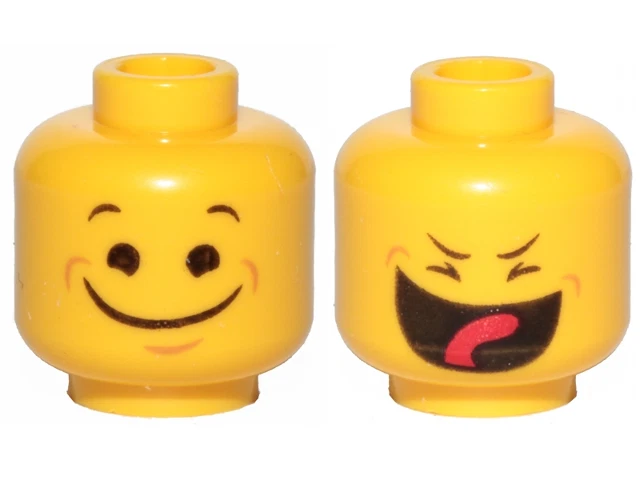 Lego Minifigura ENORME Cabeça de Sorriso Língua Rindo DUAL Lado Benny Rindo Cantar - Imagem 1 de 1