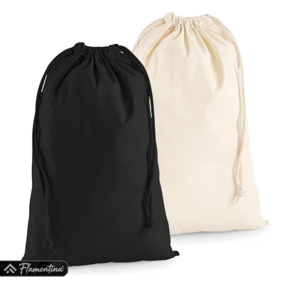 Premium Cotton Stuff Bag Westford Mill Reusable Gym Shopper Carrier Sack Tote - Image 1 of 4