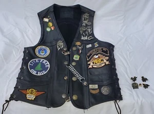 Walter Dyer Woman's Sm Biker Black Buffalo Nickle Pins Motorcycle Patch - Picture 1 of 12