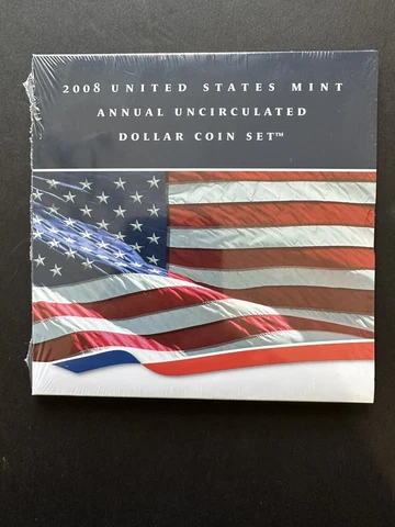 2008 United States Mint Annual Uncirculated Dollar Coin Set OGP MINT SEALED Cover