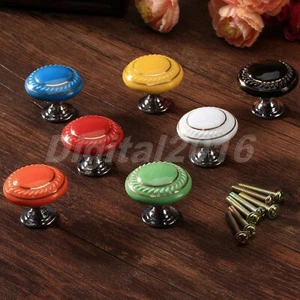 Retro Knobs Ceramic Door Cupboard Wardrobe Furniture Kitchen Drawer Pull Handles - Picture 1 of 16