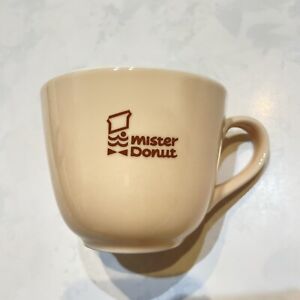 Vintage Mister Donut Rare Geige with Brown Logo Coffee Mug Preowned
