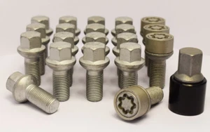 20 x M14 x 1.5, OE Style Radius Wheel Bolts Including EVO Lockers(Silver) - Picture 1 of 3