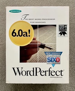 Vintage 1994 WordPerfect Complete Version 6.0A DOS/Windows Manual License Disks - Picture 1 of 4