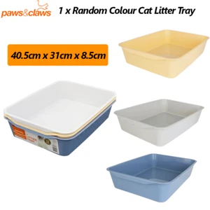 Cat Litter Tray Pan Pet Toilet Box Waste Poop Non Spill Kitten Training Pan - Picture 1 of 8
