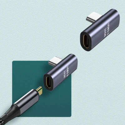 90Degree USB-C Male To USB-C Female Adapter Data Right Angled Transfer Converter - Image 1 of 4