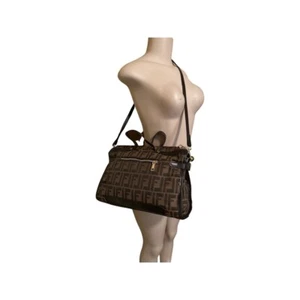 Borsa Boston media logo in tessuto tela fantasia designer in ottime condizioni! - Foto 1 di 15