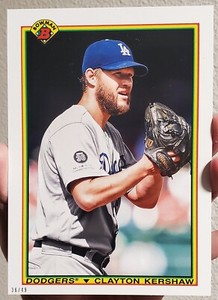 CLAYTON KERSHAW 2020 BOWMAN 1990 BOWMAN JUMBO SP 5x7 #/49 LOS ANGELES DODGERS