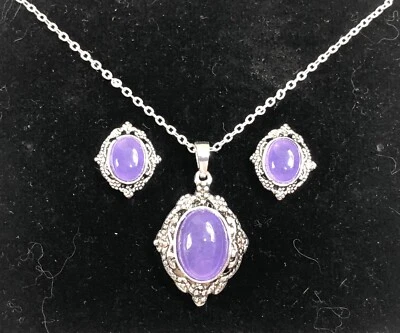 Collar Amatista Tono Plata - 18" Largo Foto 1 de 4