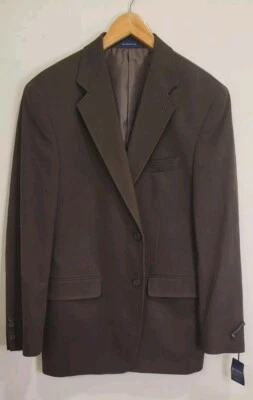 Stafford Hombre 40R Traje Chaqueta Blazer Dos Botones Algodón Sarga Abrigo Deportivo LEER Foto 1 de 4