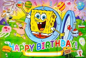SPONGEBOB SQUAREPANTS HAPPY BIRTHDAY POSTER BANNER - PARTY SUPPLIES DECORATION - Picture 1 of 1