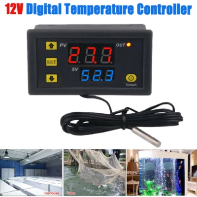 DC 12V 20A Digital Temperature Controller Switch Probe Thermostat Control W3230 - Image 1 of 4