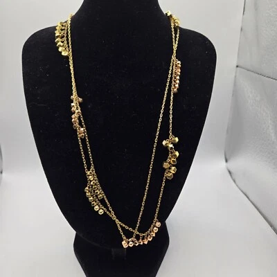 Collar Michael Kors Tono Oro Rosa Doble Hilo Dije Hexagonal Ac Foto 1 de 4