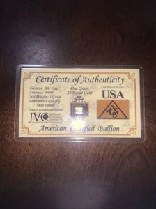ONE (1)GRAIN .999 Fine 24k Solid Gold Bar Ingot Bullion with COA // Minted ACB - Picture 1 of 3