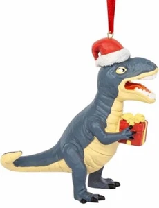 Resin 3D Dinosaur With Santa Hat Hanging Christmas Ornament New In Open Box - Picture 1 of 24