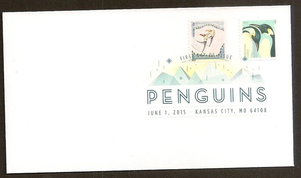 US 4990 Penguins (coil) Winter Fun Skaters DCP FDC 2015 - Image 1 of 1