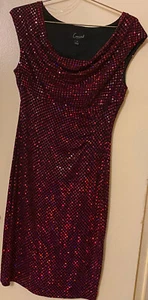 ABITO DA FESTA DONNA CASUAL CONNESSO SENZA MANICHE GLITTER PAILLETTES TAGLIA 6 - Foto 1 di 2