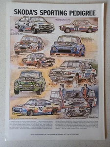 SKODA'S SPORTING PEDIGREE 1977 TO 1983 BRITISH MAGAZINE FULLPAGE COLOUR ADVERT - Picture 1 of 1