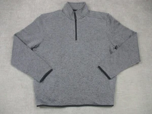 Jack Nicklaus Sweater Mens Medium Gray Grey Golf Fleece Pullover Quarter Zip - Picture 1 of 14