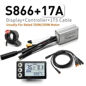 Ebike 24V-72V 17A-30A Sine Wave Controller LCD Display +Throttle +1T5 Cable Kits - Picture 1 of 34