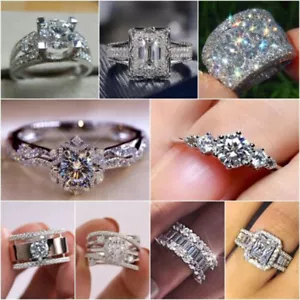 Rings Cubic Zirconia Size 6-10 Gift Women Wedding Ring Elegant - Bild 1 von 22