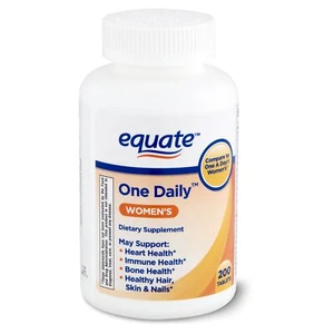 Equate One Daily Women For Heart Immune/Bone Health Dietary Supplement 200 Count - Picture 1 of 9