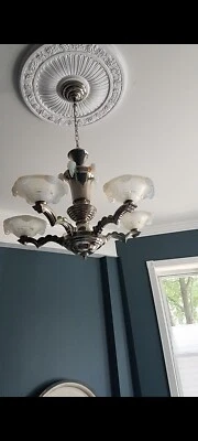 H.PETITOT: ФРАНЦУЗСКАЯ ЛЮСТРА 1930 АРТ-ДЕКО   - Изображение 1 из 4