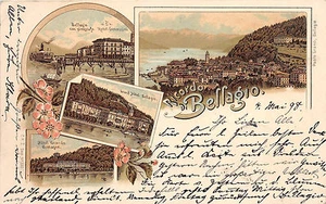 Ricordo di Bellagio Italien Lithographie Postkarte 1898 - Bild 1 von 2