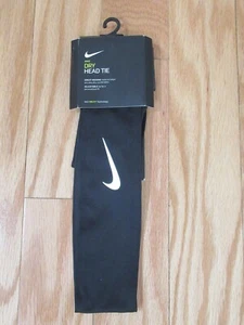 Nike Dry Head Tie Headband Sweat Wicking Black - Picture 1 of 1