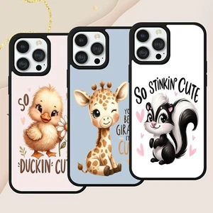 FUNDA FUNDA DE TELÉFONO DIVERTIDA GROSERA PARA IPHONE SAMSUNG GOOGLE PIXEL JIRAFA PATO - Imagen 1 de 8