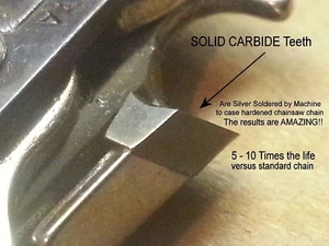 S45 *SOLID CARBIDE* - 45DL 12" ChainSaw Chain Kobalt© KCS 120-06 SEE VIDEO - Picture 1 of 2