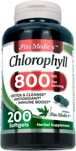 Lab - Chlorophyll - pure - 800 mg per serving- 200 Softgels - chlorophyll capsul - Picture 1 of 6