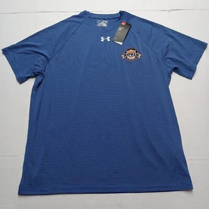 Under Armour HeatGear Ripken Baseball Loose T-Shirt Men's XL Blue Gray Striped - Picture 1 of 8