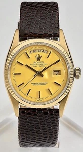Rolex Day - Date ‘Stella’ Yellow Refinished Dial ‘1970’ 18K Gents Vintage Watch - Picture 1 of 22