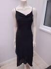 Sahari Black Strappy Hankercheif Dress With Sequins, Lined,Side Slit Size 12