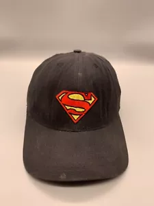 VINTAGE Superman Mütze Kappe Druckknopflasche schwarz Warner Bros DC Comics USA Erwachsene 90er - Bild 1 von 14