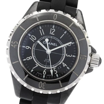 Reloj de cuarzo para dama Chanel J12 H0681 esfera negra cerámica fecha esfera negra_902424 Foto 1 de 4