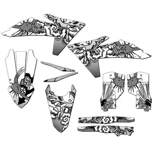 2024-2025 EXC ZANY White Senge Graphics Kit Compatible with KTM - Picture 1 of 10