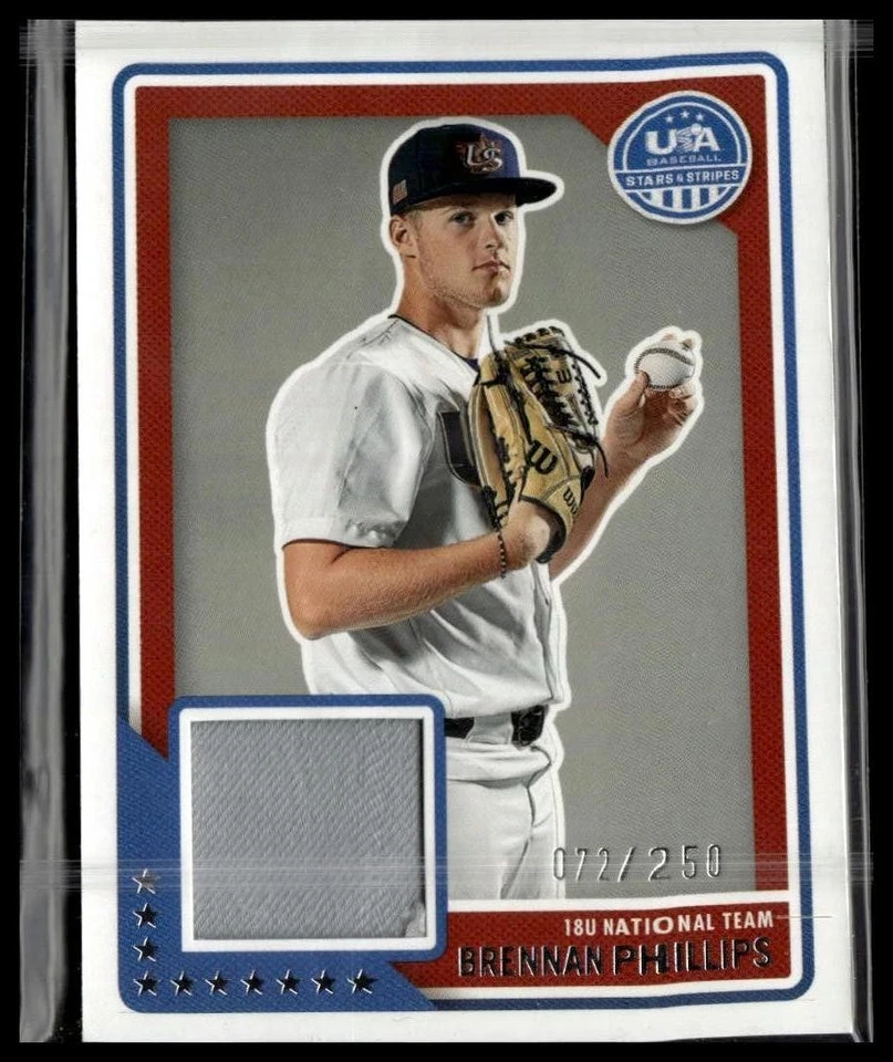 2023 Panini Stars & Stripes USA Baseball #USAM-BP Brennan Phillips   #/250 MEM - Image 1 of 2