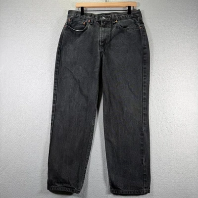 Jeans Levi's 550 masculino W34 L30 preto ajuste relaxado denim água menos algodão - Imagem 1 de 4