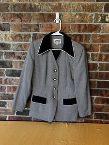 Vintage 90’s Morgan Miller Pearl Button Houndstooth Blazer Women’s Size:8 - Picture 1 of 6
