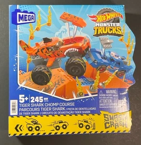 Mega Hot Wheels Monster Trucks  Set HKF88 [ Tiger Shark Chomp Course ] NEW - Picture 1 of 5