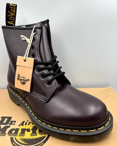 DR MARTENS 1460 BURGUNDY  SMOOTH LEATHER LACE UP BOOTS SIZE UK 6 EU 39 - Picture 1 of 6