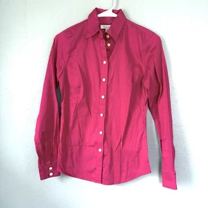 Camisa Banana Republic No Plancha Ajustada Elástica Abotonada Talla 2 Manga Larga Fucsia - Imagen 1 de 9
