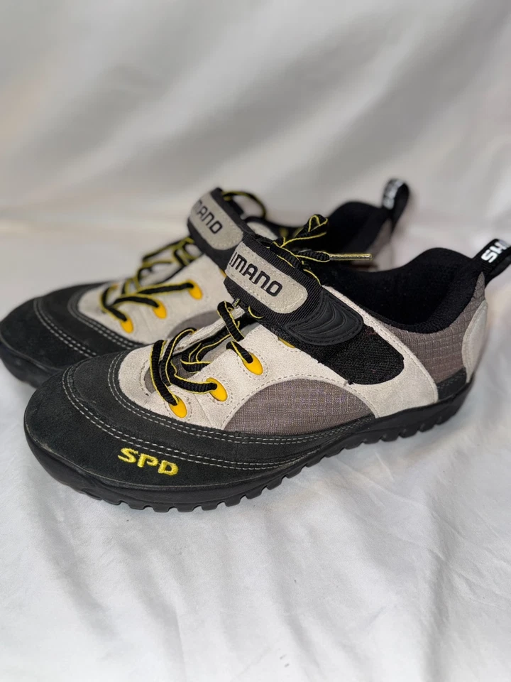 Zapatos de ciclismo Shimano SPD SH-MO37W Mountain 7 Us de cuero beige de 2 pernos para hombre Foto 1 de 4