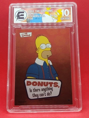 2002 Topps Simpsons Homer Simpson Foil Sticker Donuts #36 EGC 10 9~H - Image 1 of 2