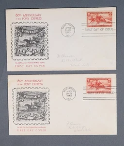 MayfairStamps US FDC 1940 Scott 894 Unsealed Pony Express Anniversary St. Joseph - Picture 1 of 2