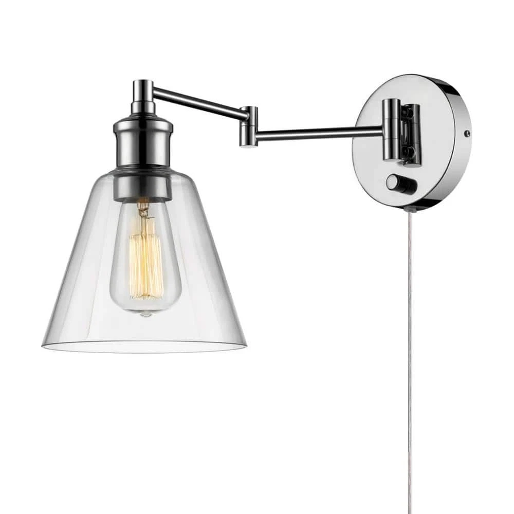 Safderun 402-A Aplique De Pared, Dorado, Pantalla De Cristal Transparente 10023567