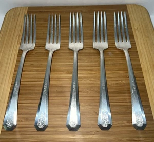 5 WM Roger and Son AA Silver Plated Dinner Forks Pattern 7.5" - Picture 1 of 7